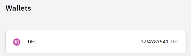 DFI-amount showed in the wallet