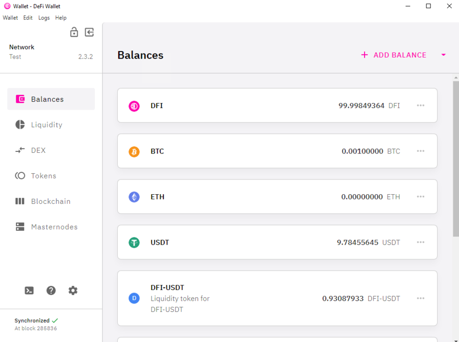 DeFi Wallet mit Coin und Tokens