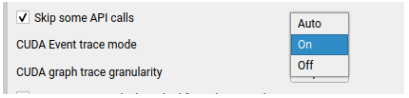 Configure CUDA event trace