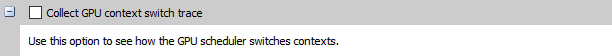 GUI GPU context switch trace control